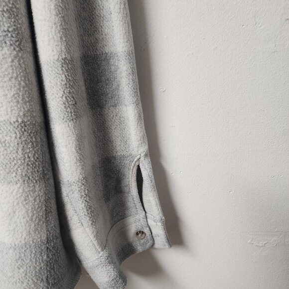Members Mark Cozy Button Down Shirt Polyester blend XL Winter Grey Plaid - Picture 5 of 8